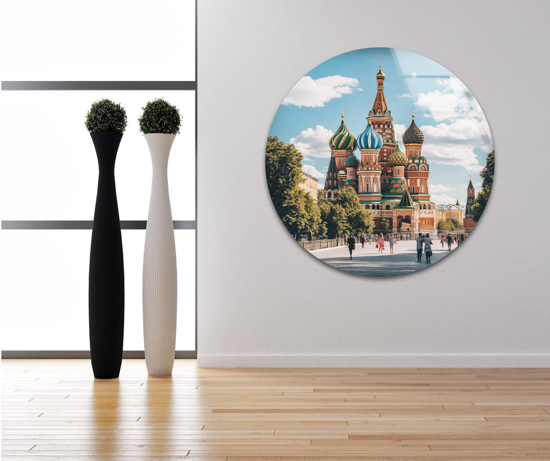 Moscow Saint Basils Glass Wall Art print picture on glass, Tempered Glass Wall Art

