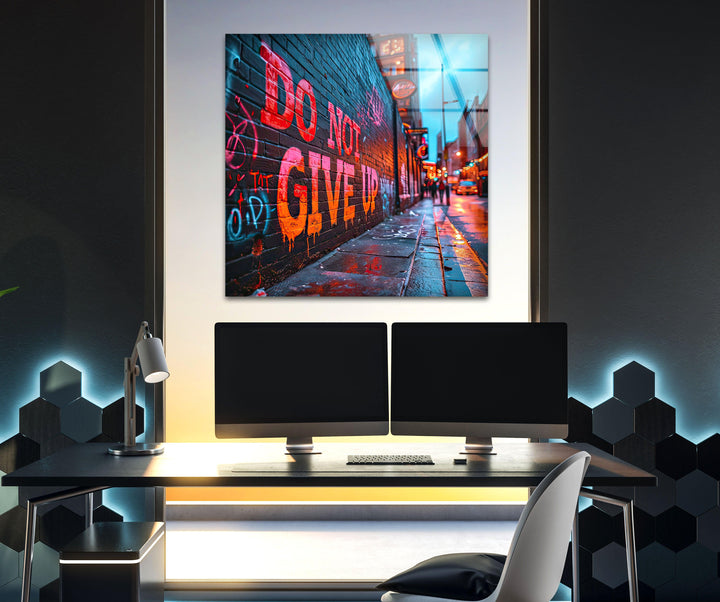 Don't Give Up Glass Wall Art art glass wall art, glass wall art pictures
