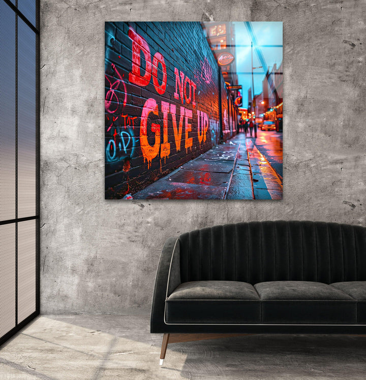 Don't Give Up Glass Wall Art stained glass wall art, stained glass wall decor

