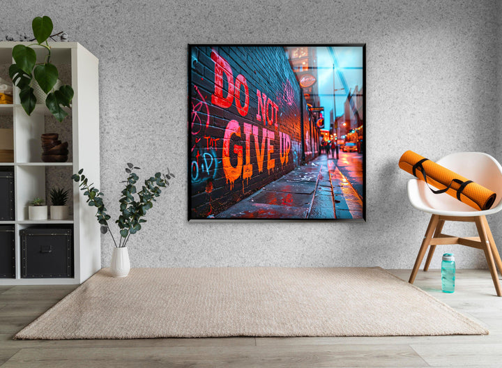 Don't Give Up Glass Wall Art glass art painting, glass art for the Wall
