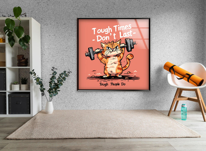 Motivational Cat Glass Wall Art glass pictures for Wall, glass prints wall art
