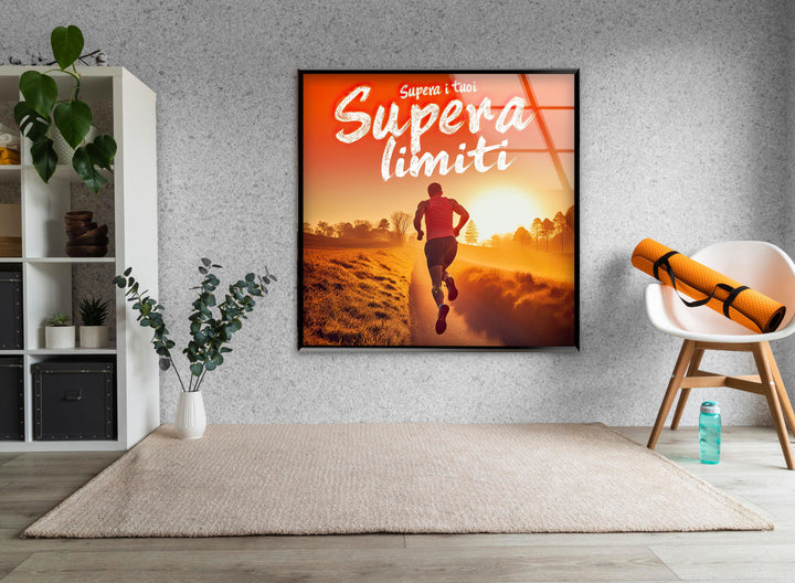 Motivational Runner Glass Wall Art cGlass Printing Wall Art, Print photos on glass
