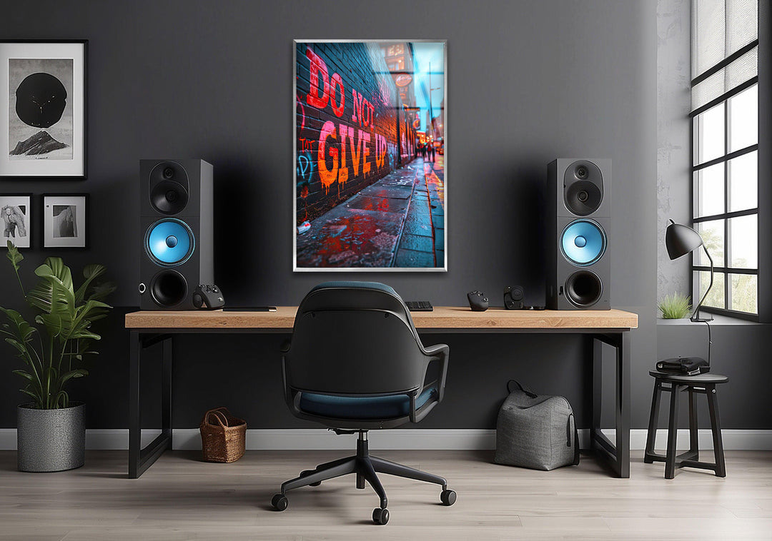 Don't Give Up Glass Wall Art Glass Printing Wall Art, Print photos on glass
