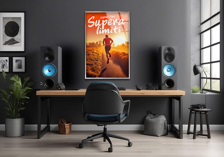 Motivational Runner Glass Wall Art glass image printing, glass prints from photos
