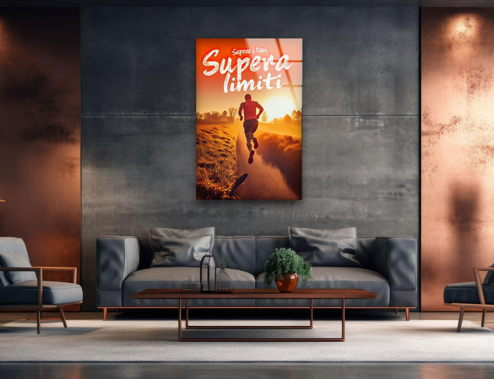 Motivational Runner Glass Wall Art glass pictures for Wall, glass prints wall art
