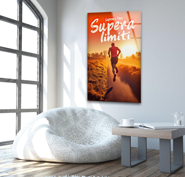 Motivational Runner Glass Wall Art large glass photo prints, glass wall photos
