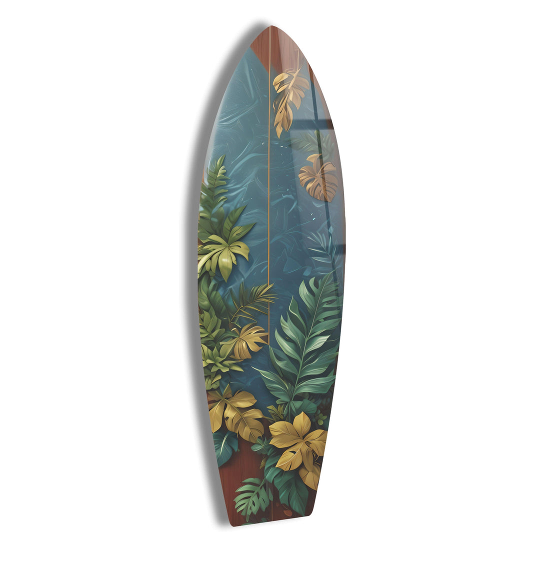 Botanische Blätter Surfbrett Wandkunst