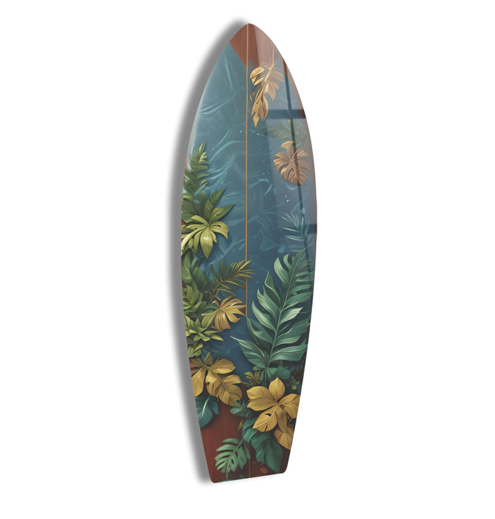 Botanische Blätter Surfbrett Wandkunst