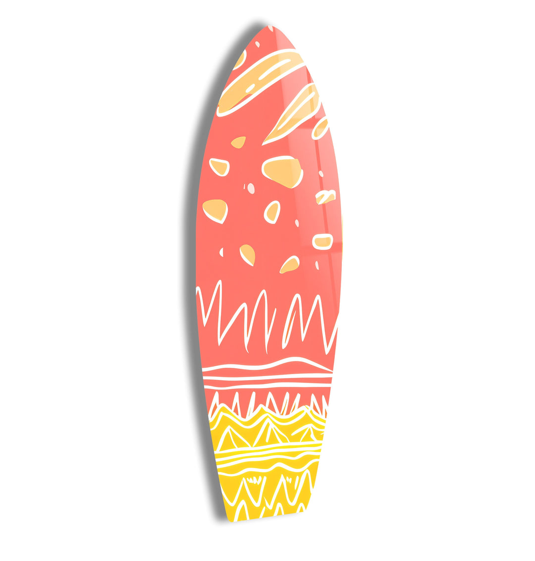 Pink Art Surfbrett Wandkunst