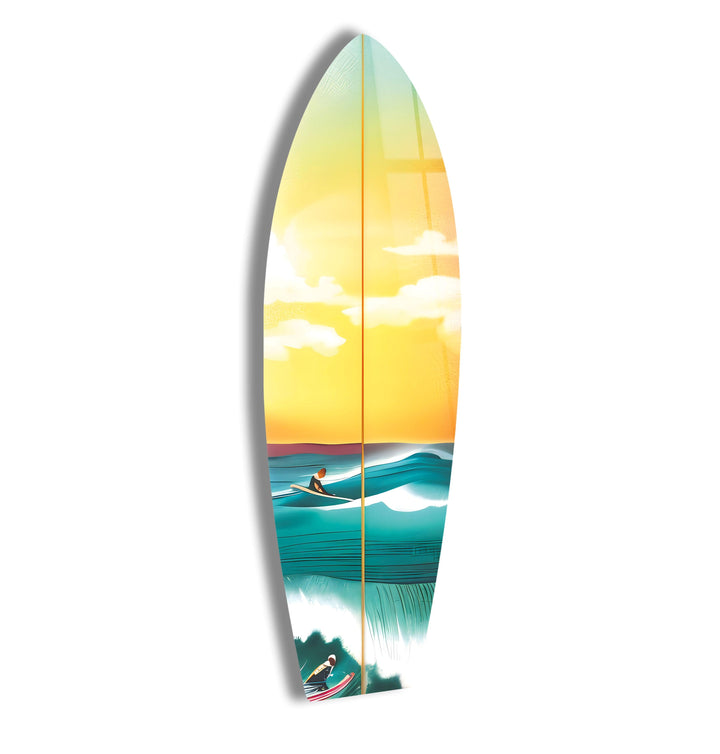 Meer Sonnenuntergang Kunst Surfbrett Wandkunst