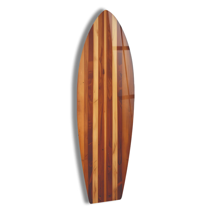 Wooden Details Braunes Surfbrett-Wandbild