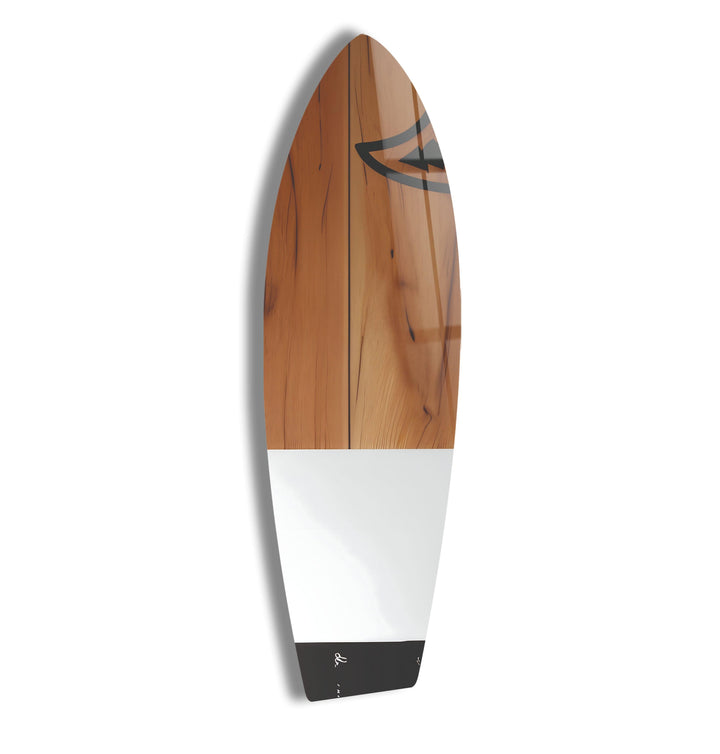 Wood Details Weißes Surfbrett-Wandbild