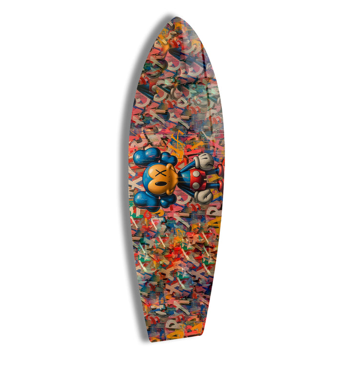 Graffiti Art Surfboard Wall Decor – Urban Pop Figurine Street Style
