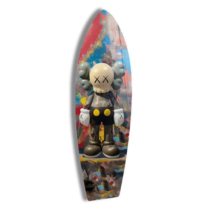Graffiti Surfboard Wall Art – Contemporary Urban Pop Figurine Decor