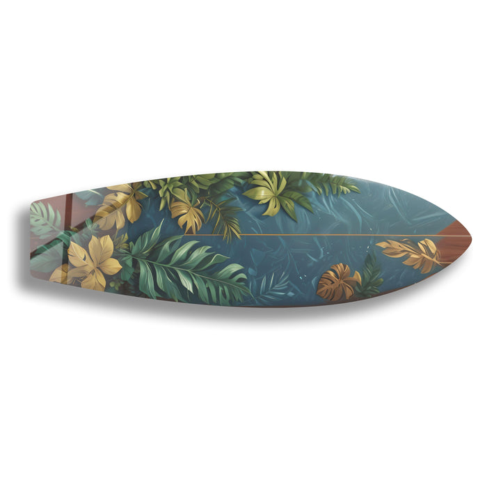 Botanische Blätter Surfbrett Wandkunst