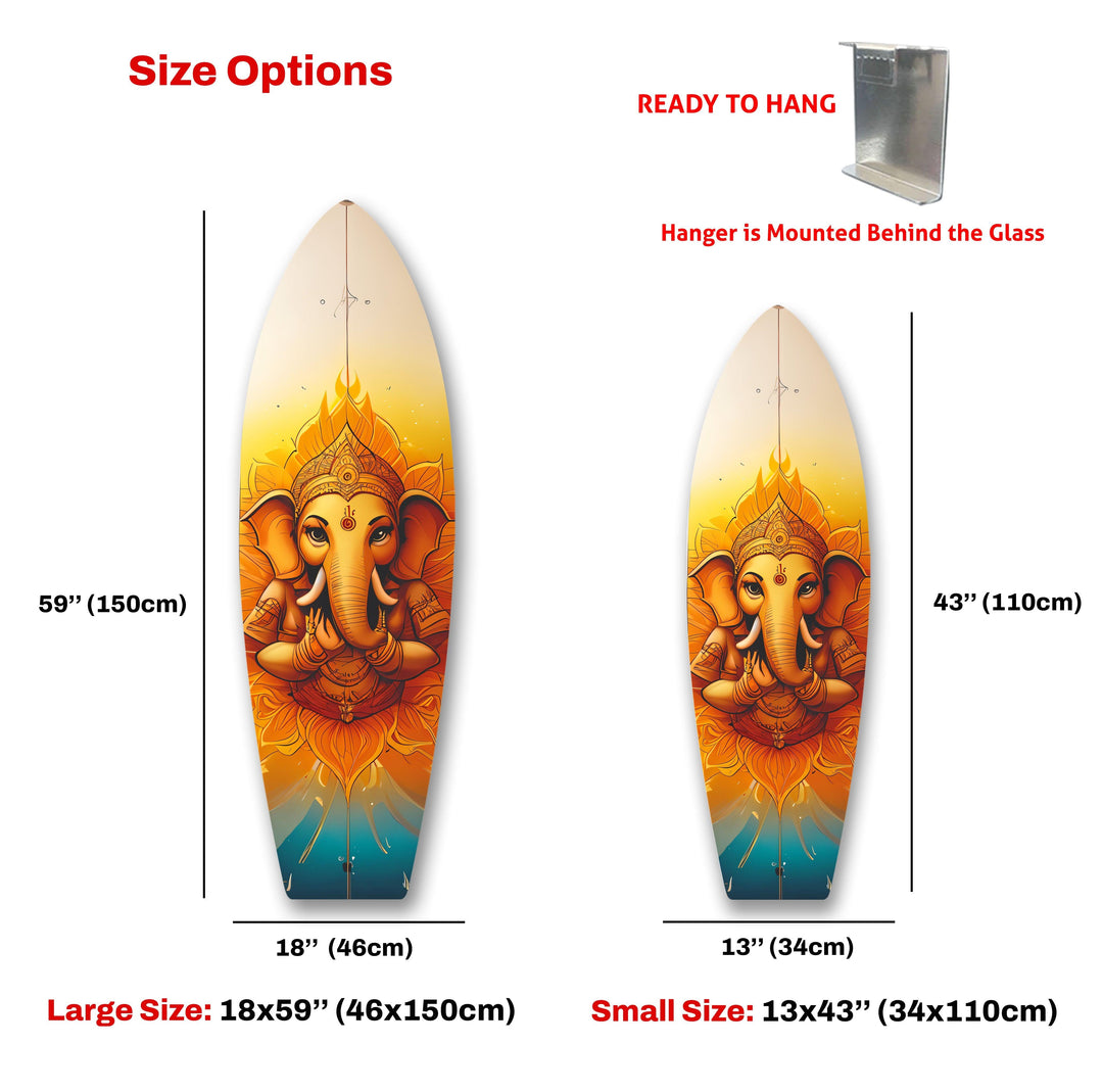 Buddha Orange Surfbrett Wandkunst