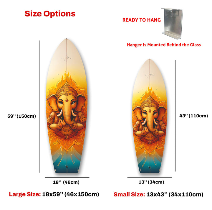Buddha Orange Surfbrett Wandkunst