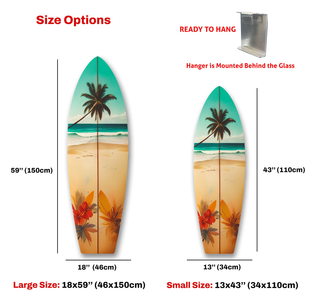 Tropical Palm Surfboard Wall Art – Coastal Beach Decor