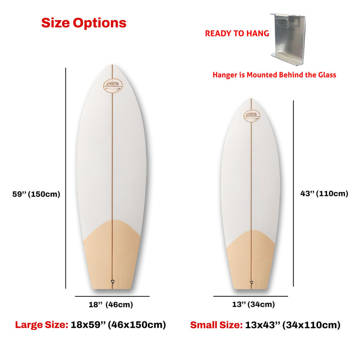 Brown White Surfboard Wall Art