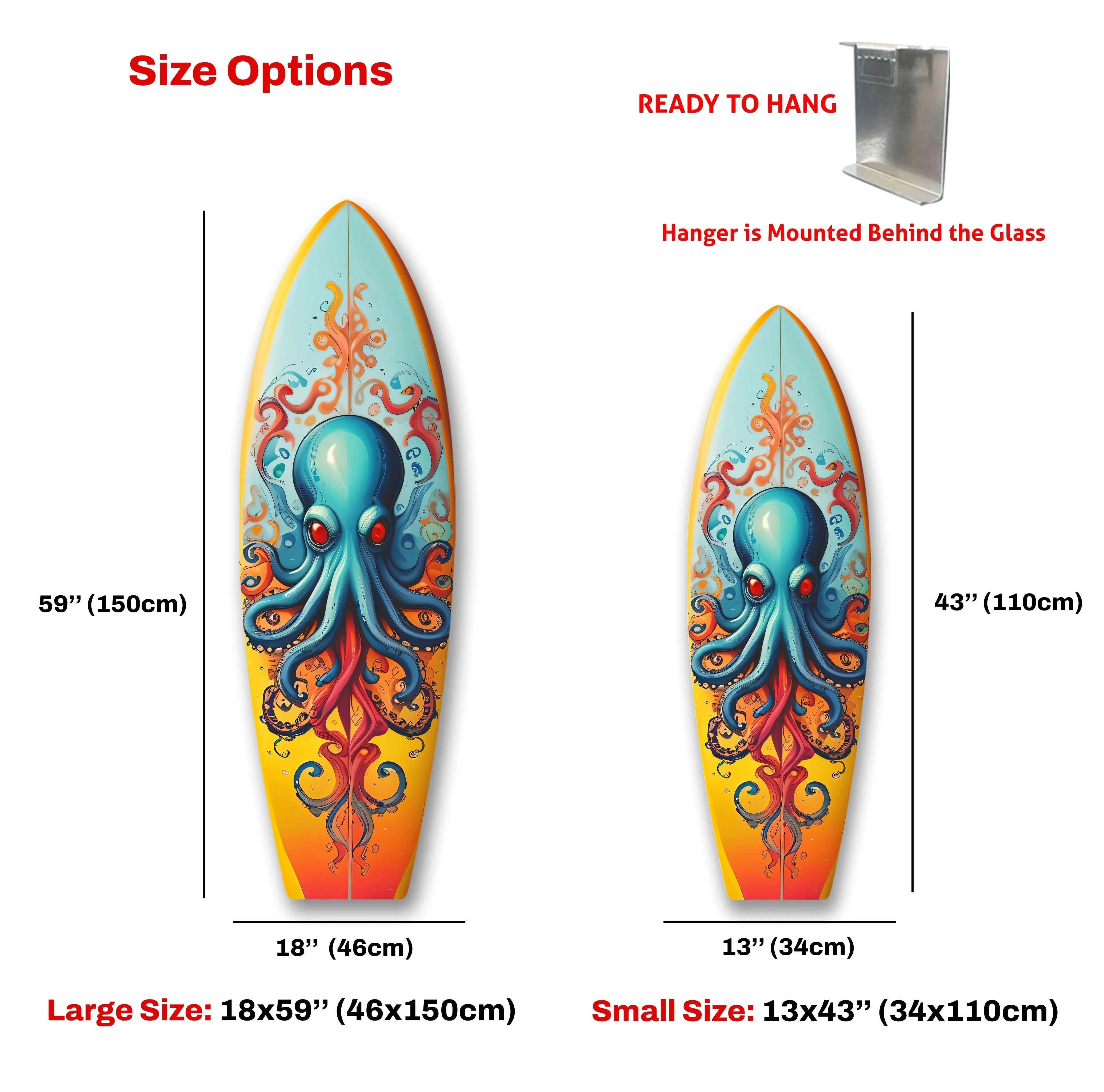 Tidal Spirit Blue Octopus Surfboard Wall Art – MyPhotoStation