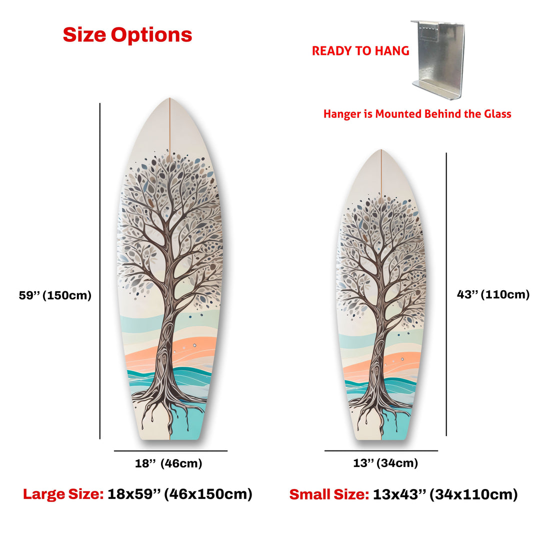 Braunes Baum-Surfbrett-Wandbild