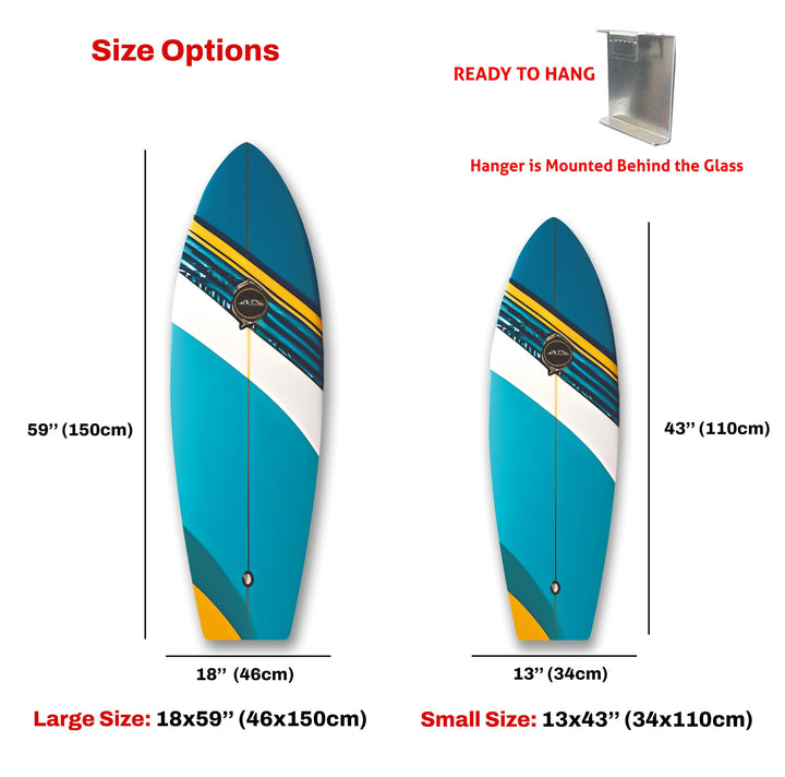Blaues Surfbrett-Wandbild
