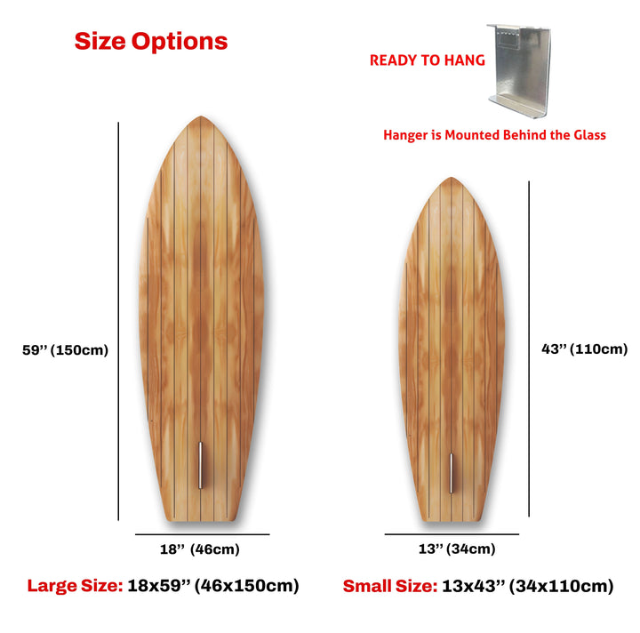 Holzdetails Braun Beige Surfbrett Wandkunst