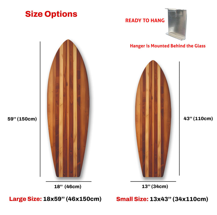Wooden Details Braunes Surfbrett-Wandbild