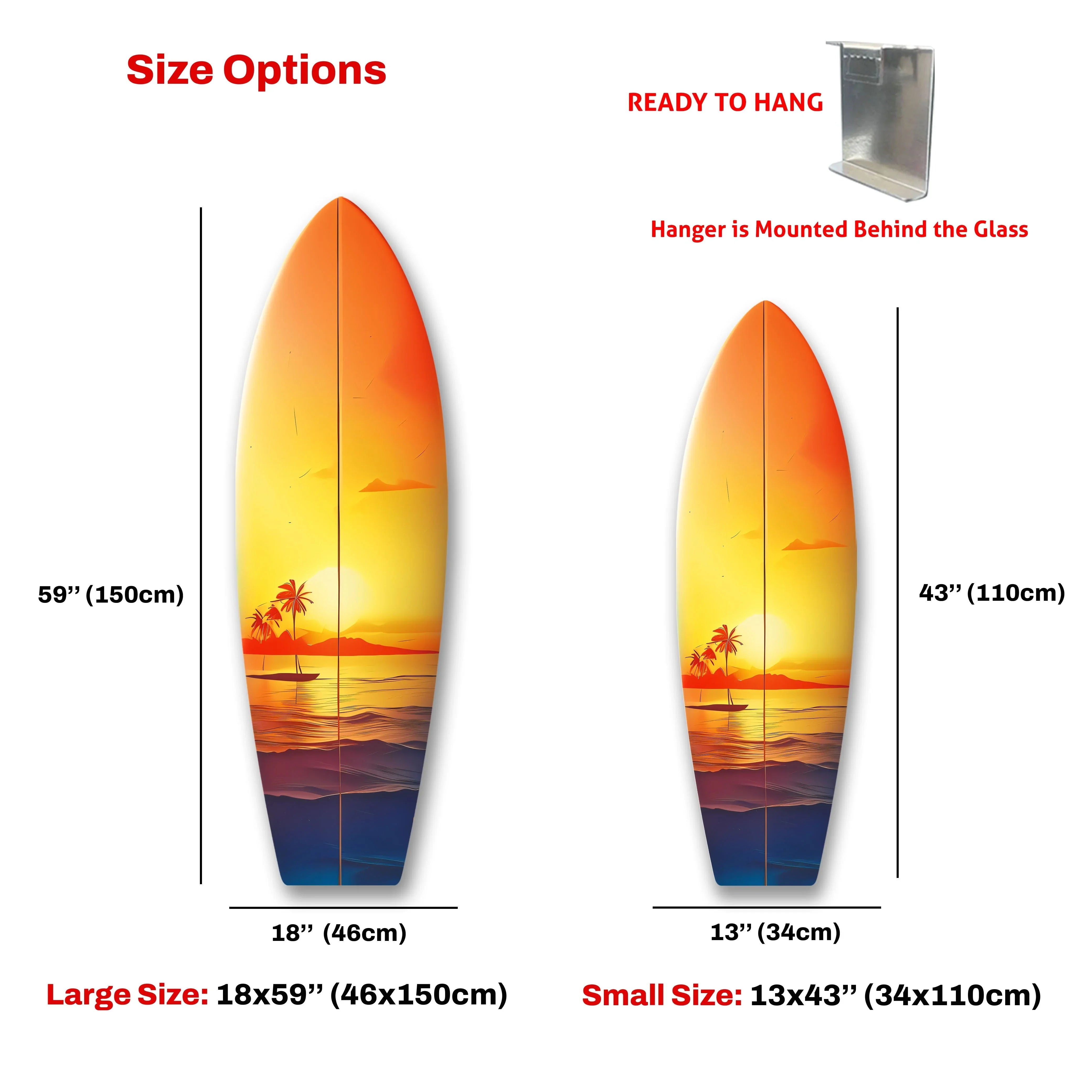 Beauty Sunset Surfboard Wall Art-Large Ocean Wave Art – MyPhotoStation