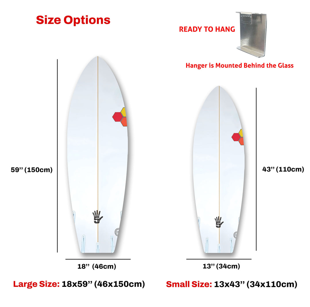 Weißes Surfbrett-Wandbild