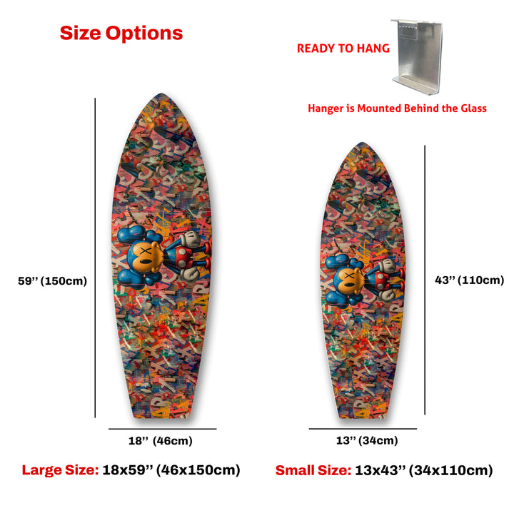Graffiti Art Surfboard Wall Decor – Urban Pop Figurine Street Style