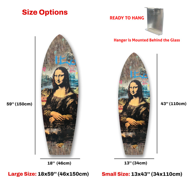 Mona Lisa Graffiti Surfbrett Wandkunst – Urban Street Pop Art Dekor