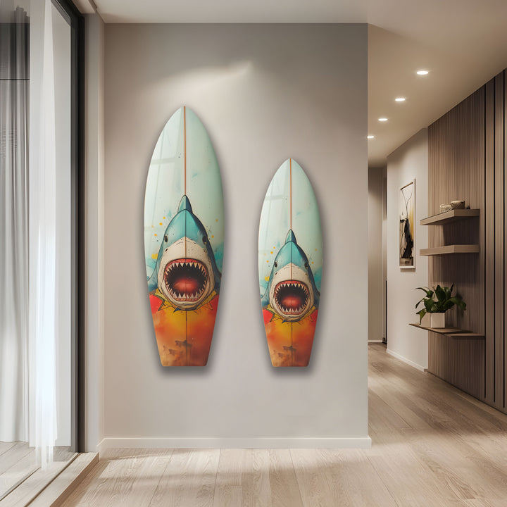 Hai-Surfbrett-Wandkunst