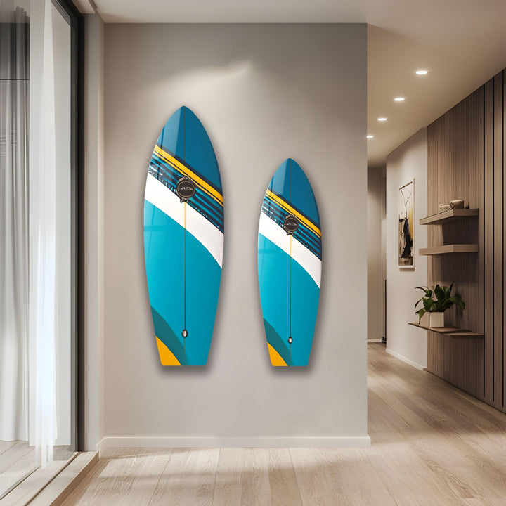 Blaues Surfbrett-Wandbild