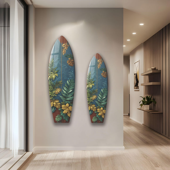 Botanische Blätter Surfbrett Wandkunst