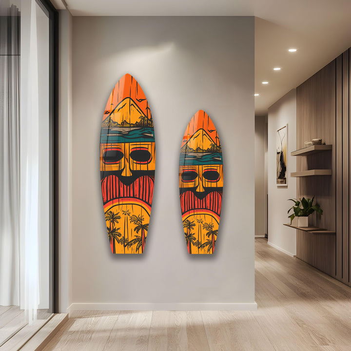 Tiki-Bar-Dekor, Surfbrett-Wandkunst