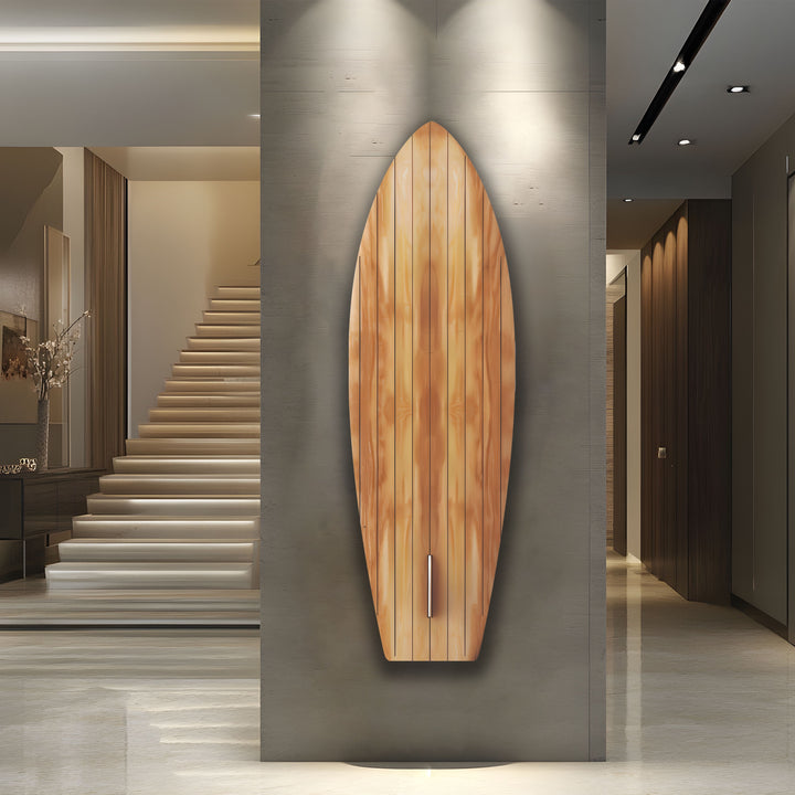 Holzdetails Braun Beige Surfbrett Wandkunst