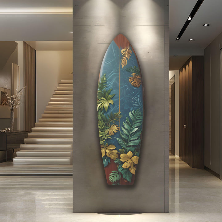 Botanische Blätter Surfbrett Wandkunst