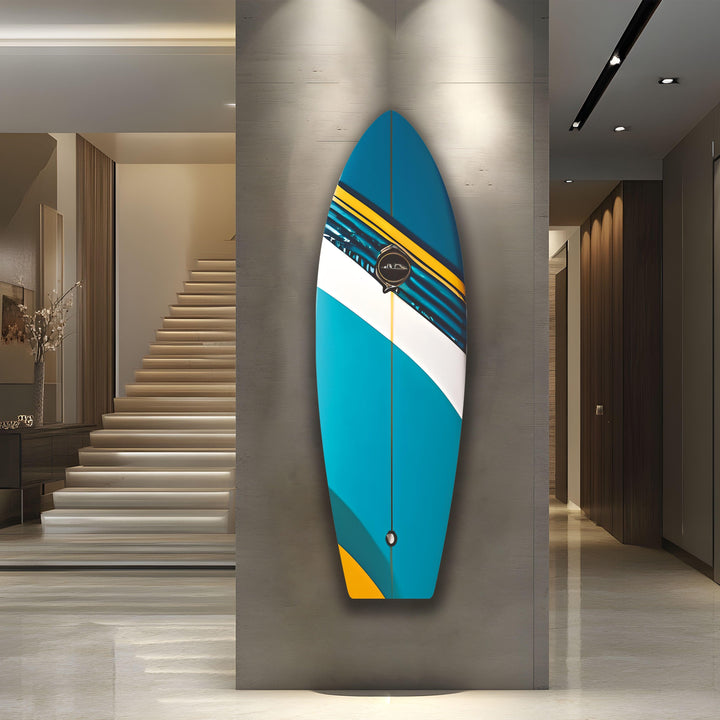 Blaues Surfbrett-Wandbild