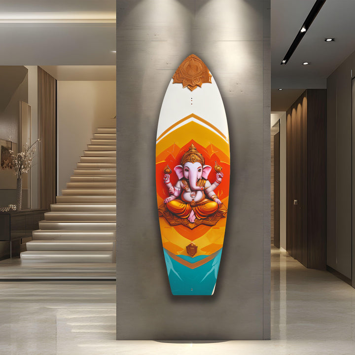 Pinkes Buddha-Surfbrett-Wandbild