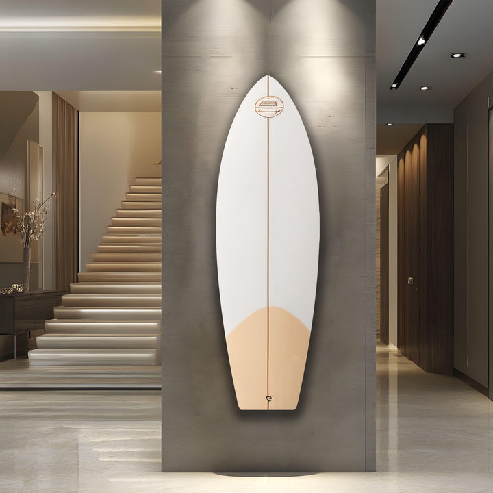 Brown White Surfboard Wall Art