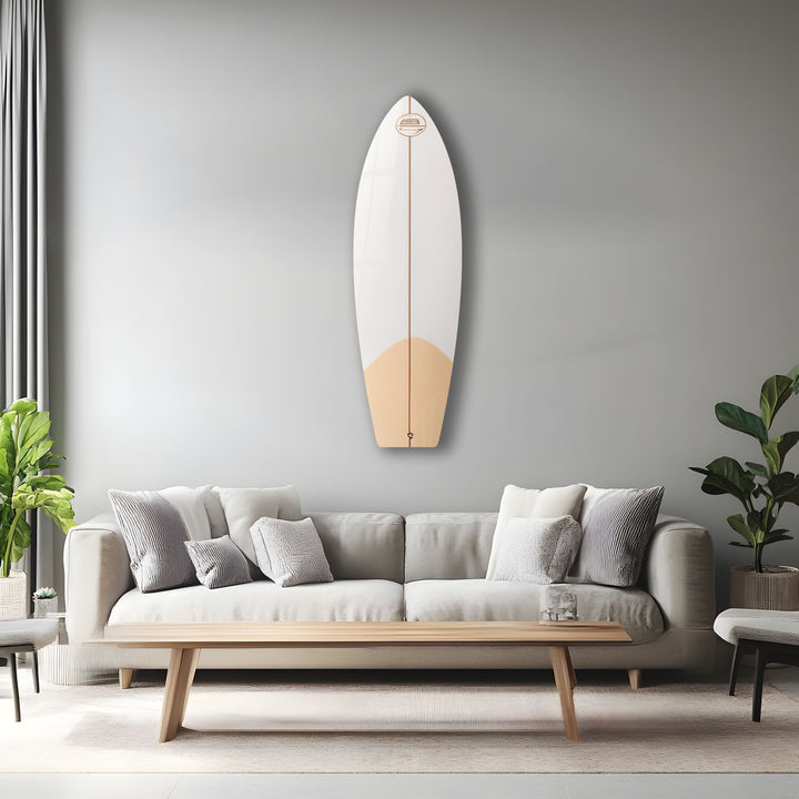 Brown White Surfboard Wall Art