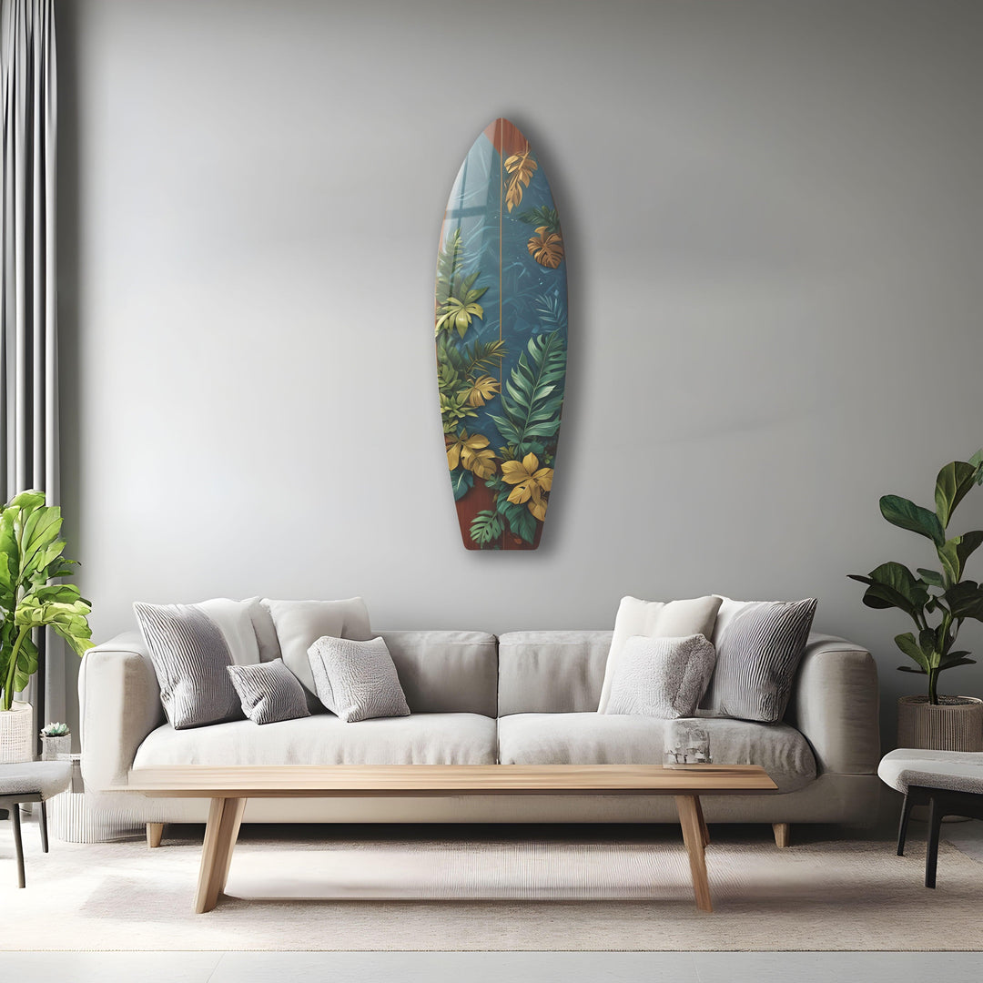 Botanische Blätter Surfbrett Wandkunst
