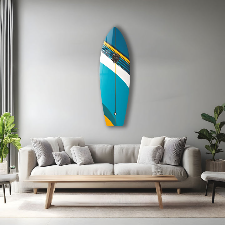 Blaues Surfbrett-Wandbild