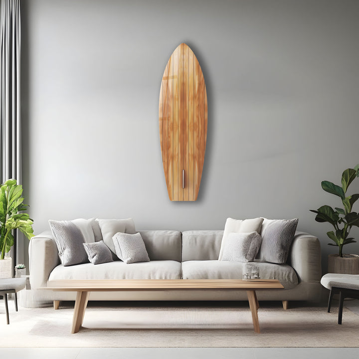Holzdetails Braun Beige Surfbrett Wandkunst