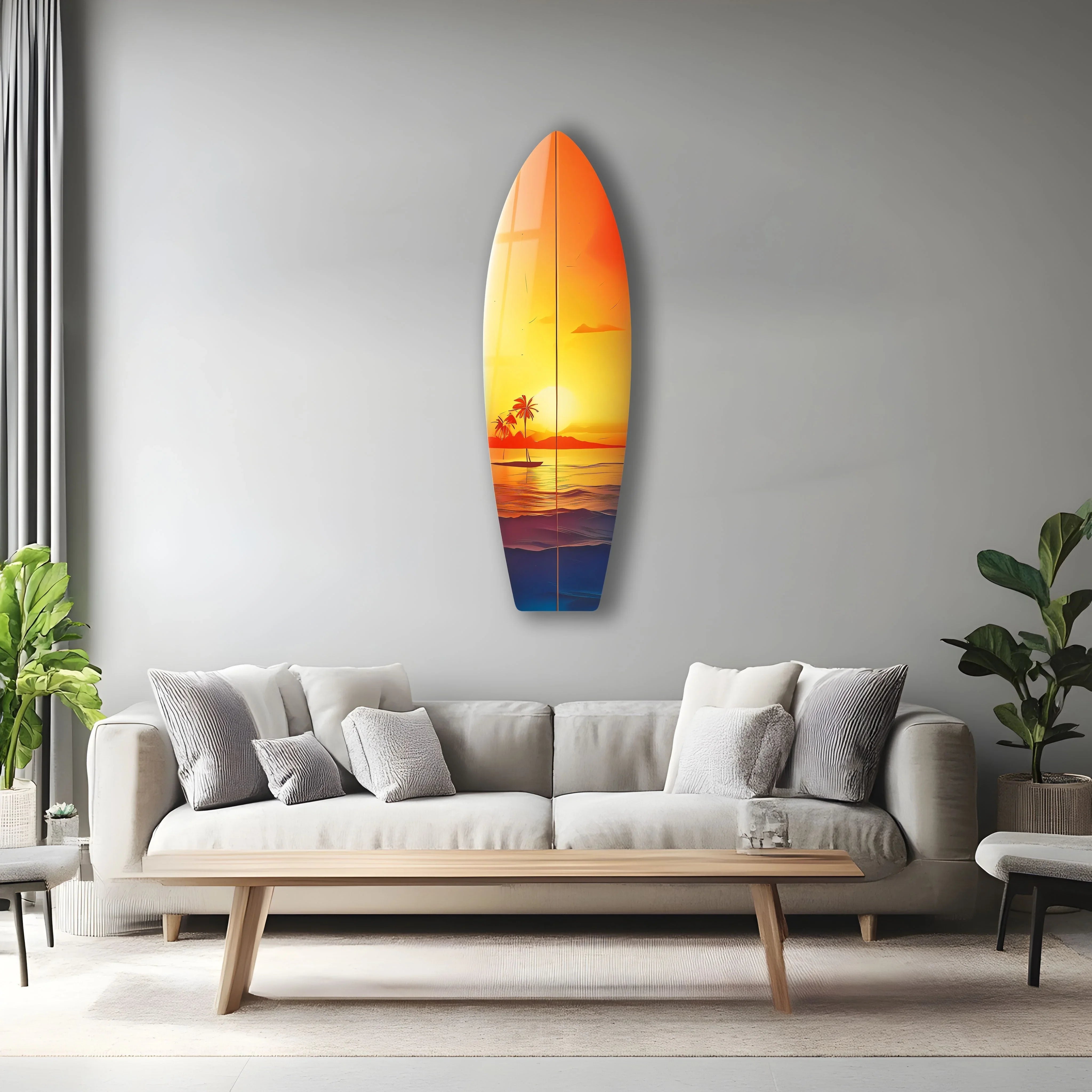 Beauty Sunset Surfboard Wall Art-Large Ocean Wave Art – MyPhotoStation