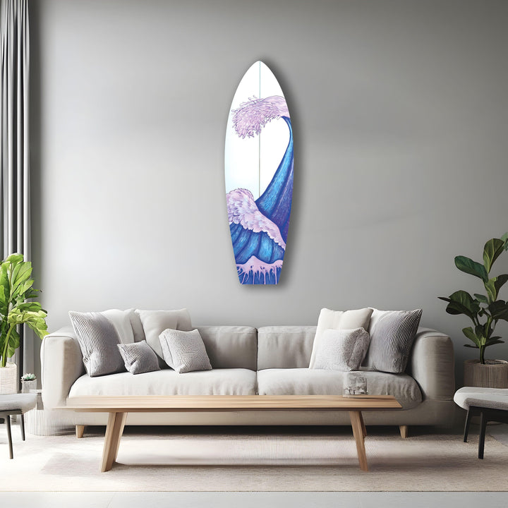 Lila Meereswelle Surfbrett Wandkunst