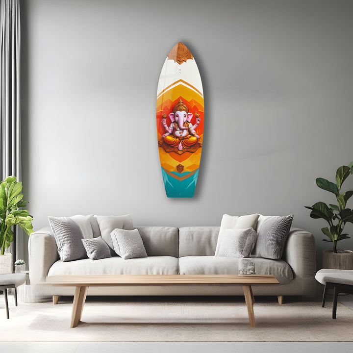 Pinkes Buddha-Surfbrett-Wandbild