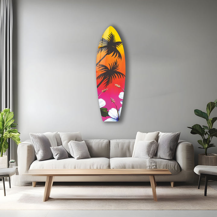 Weiche tropische Surfbrett-Wandkunst