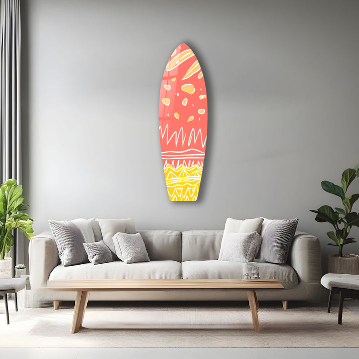 Pink Art Surfbrett Wandkunst